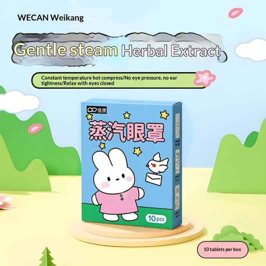 Cute Bunny Steam Eye Mask – Self Heating Warm Eye Mask for Sleep, Eye Relaxation, Screen Fatigue & Kawaii Bedtime Self Care