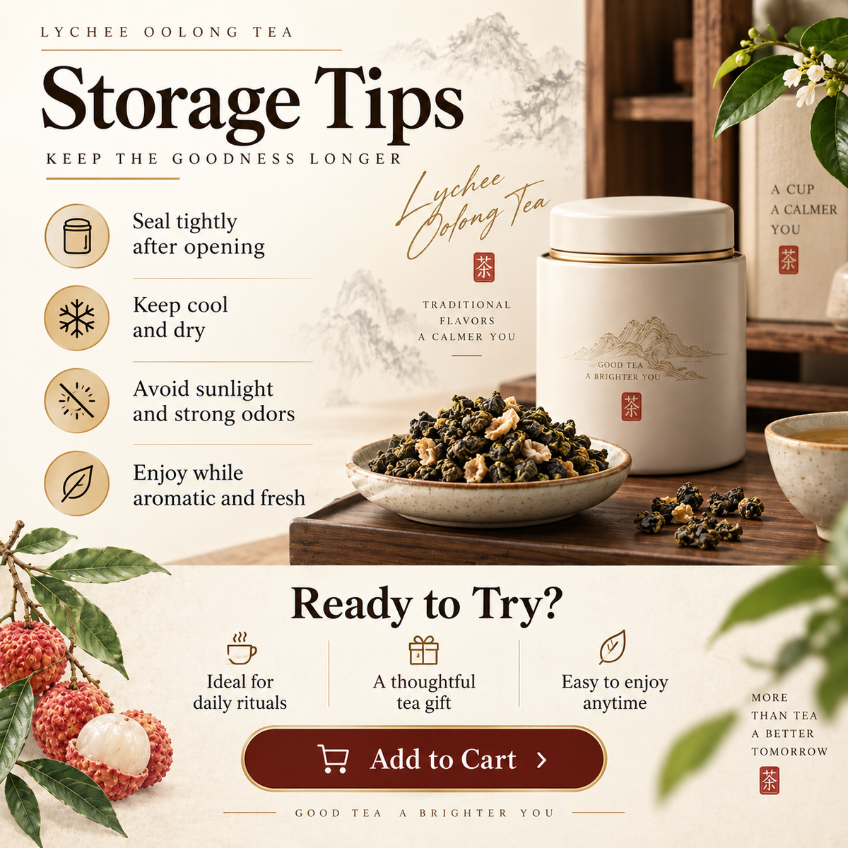 Lychee Oolong Tea – Fruity Chinese Oolong 200 g