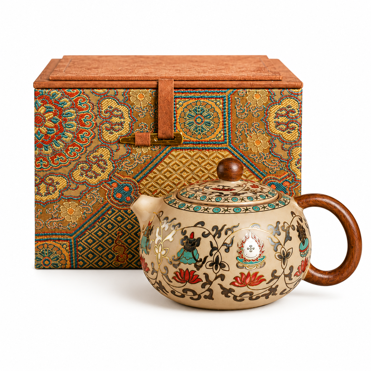 Imperial Lotus Heritage Ceramic Teapot Gift Set™ | Traditional Chinese Tea Pot