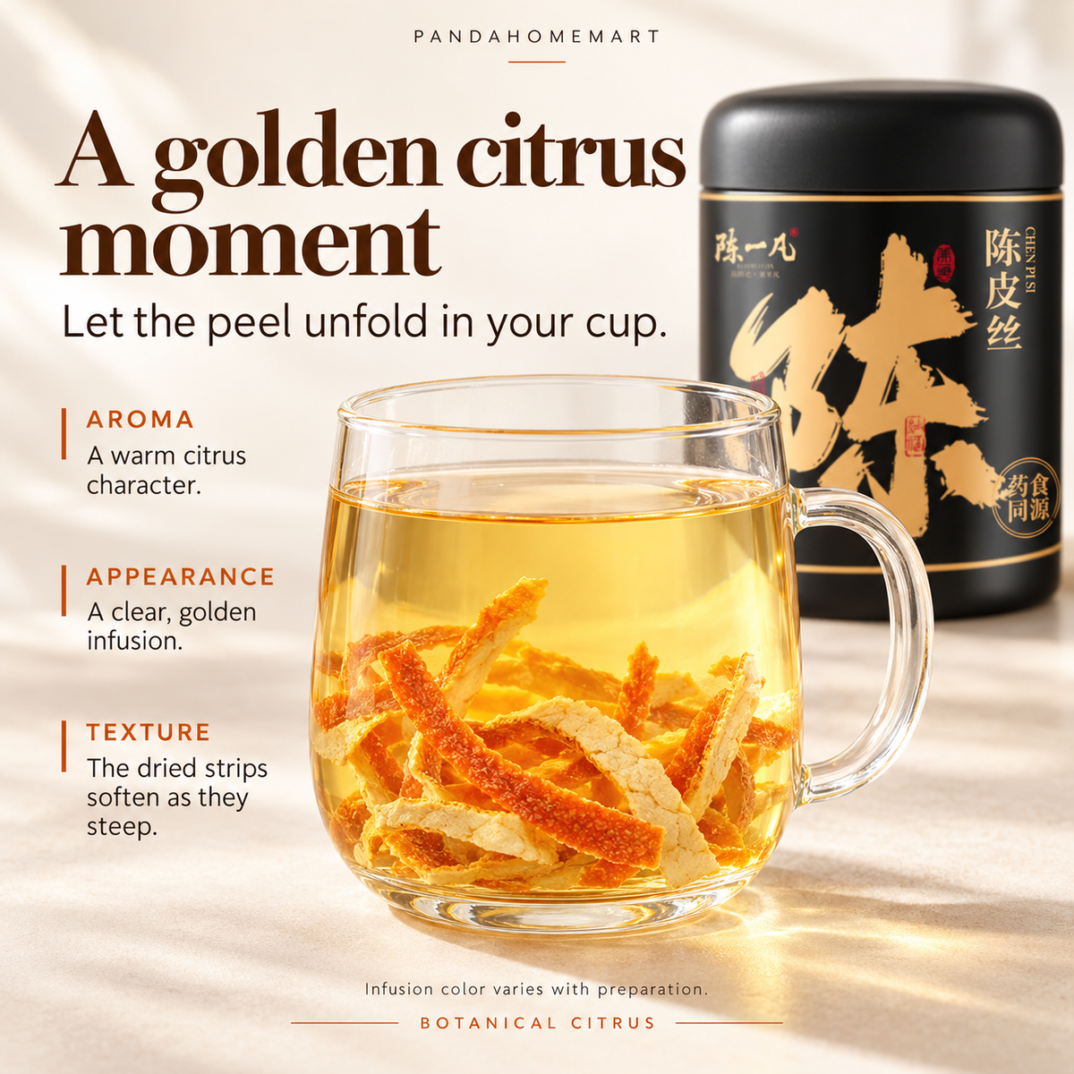 Dried Tangerine Peel Strips for Pu-erh and Tea Pairings