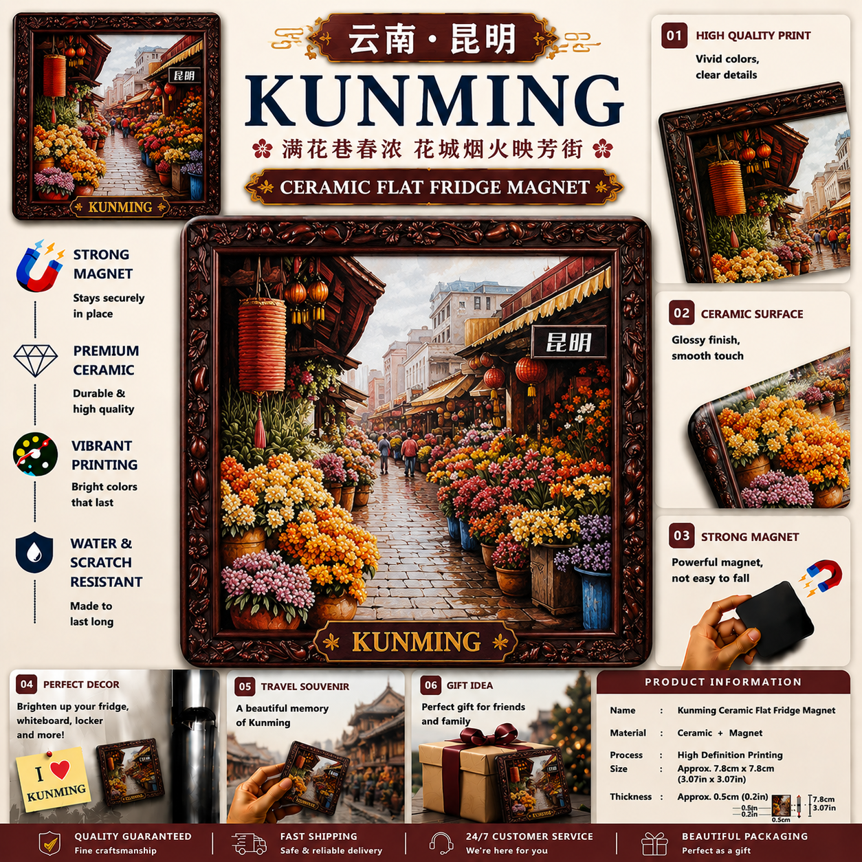 Kunming Ceramic Fridge Magnet