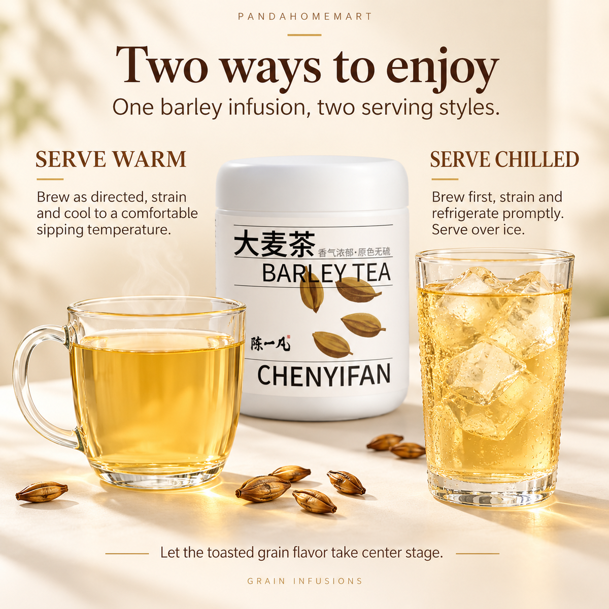 Roasted Barley Tea with Mellow Toasted Grain Character