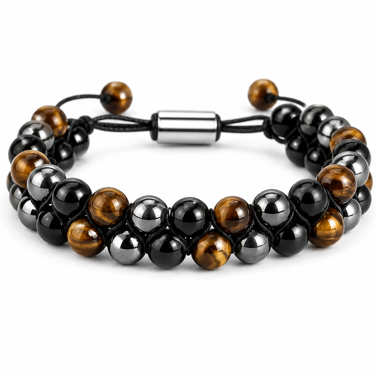 Strength & Courage Crystal Bracelet™ | Tiger's Eye, Hematite & Obsidian Bracelet