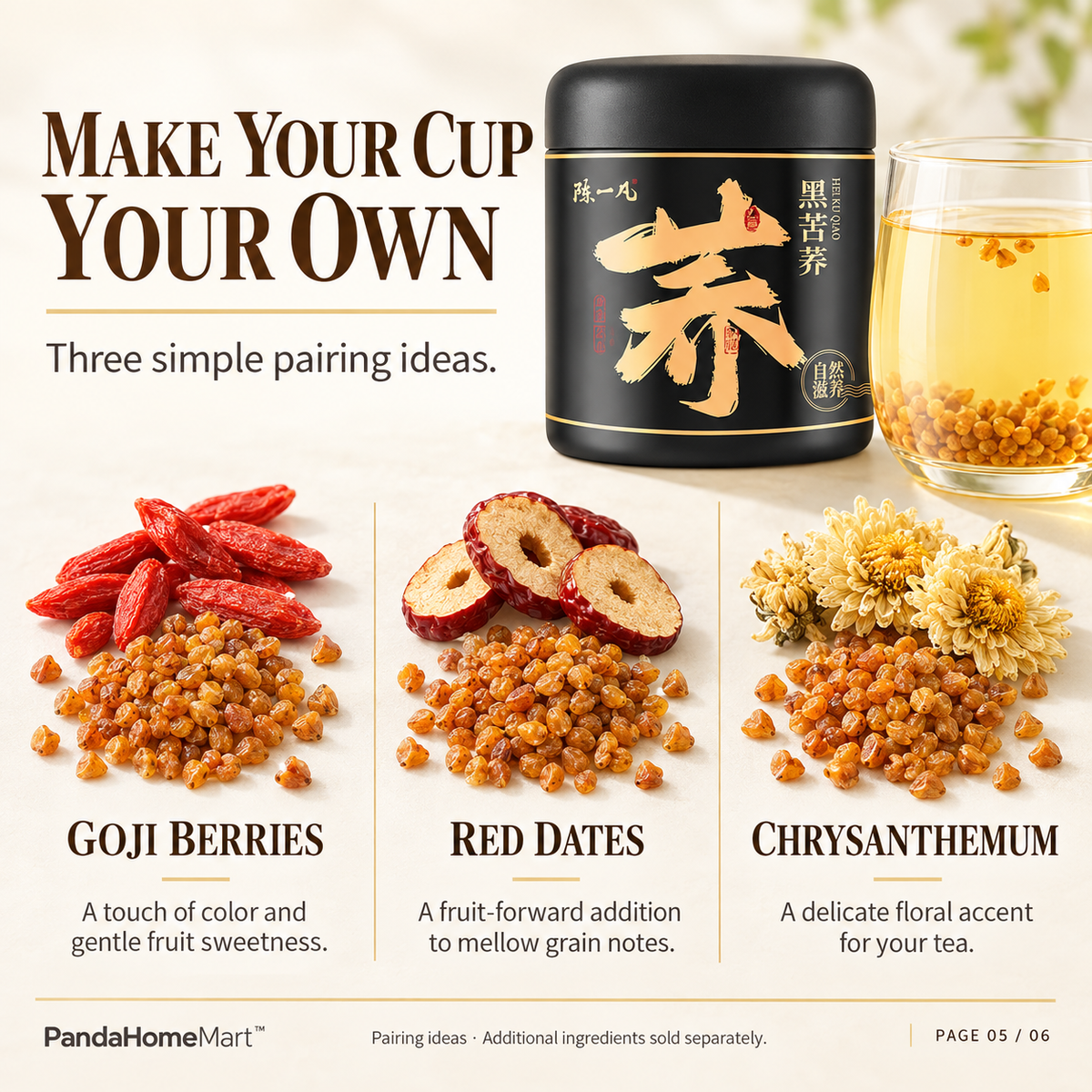 Roasted Buckwheat Tea with Nutty Toasted Grain Character