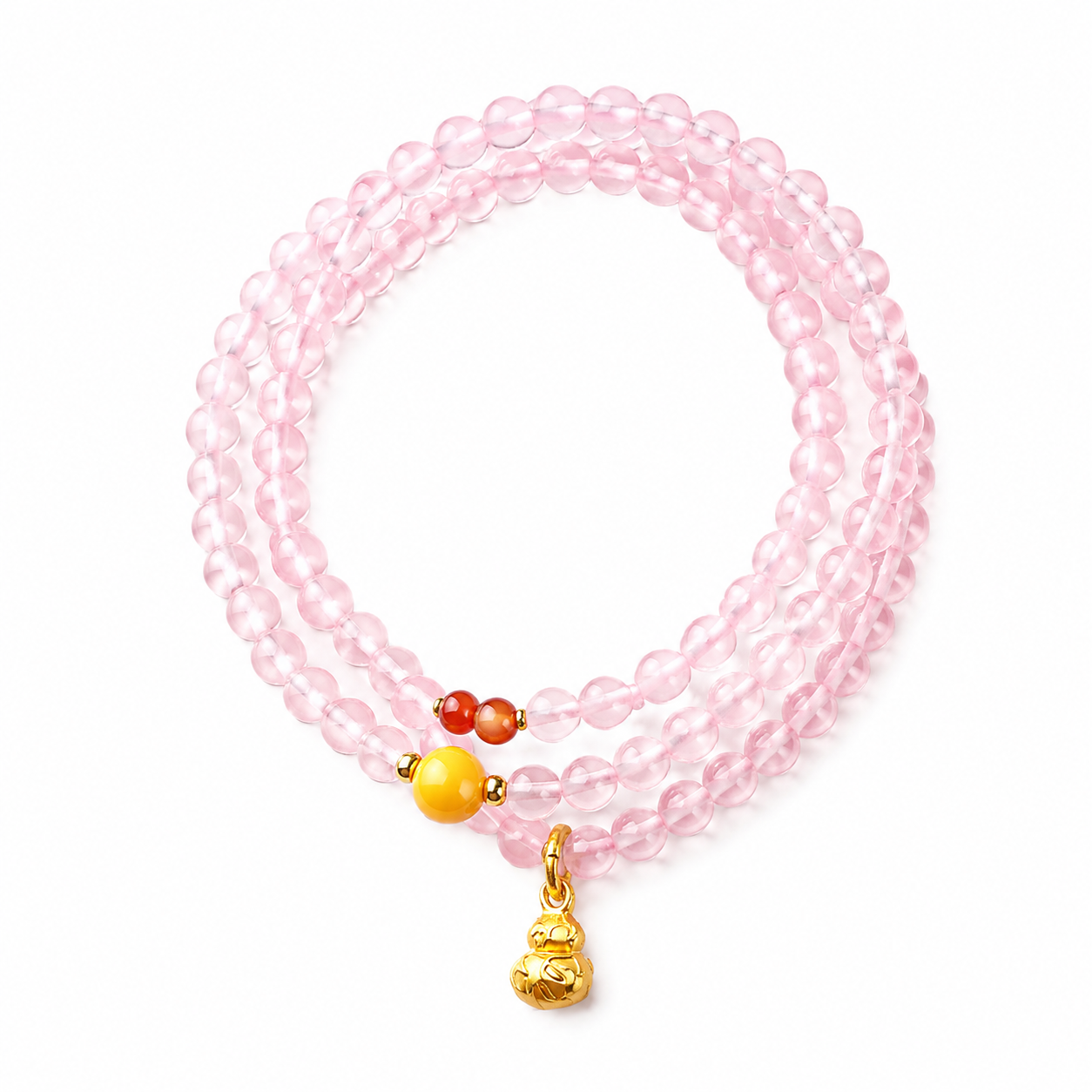 Pink Jade Multi-Wrap Bracelet