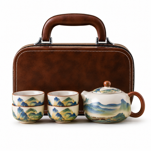 Mountain Landscape Ceramic Travel Tea Set™