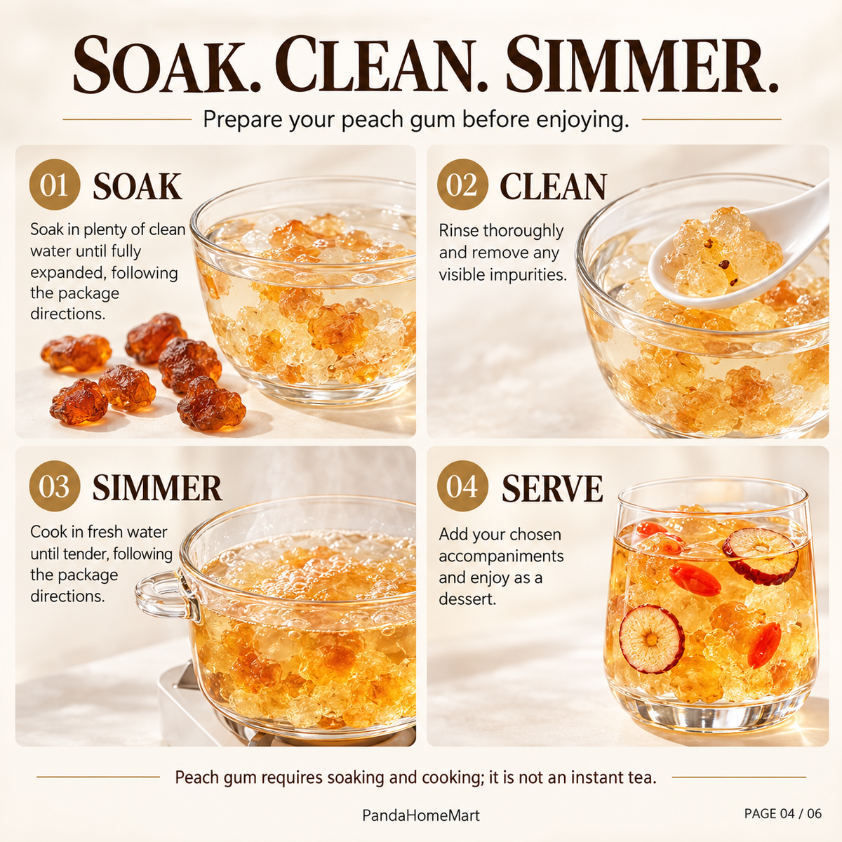 Peach Gum Tao Jiao Traditional Chinese Dessert Ingredient