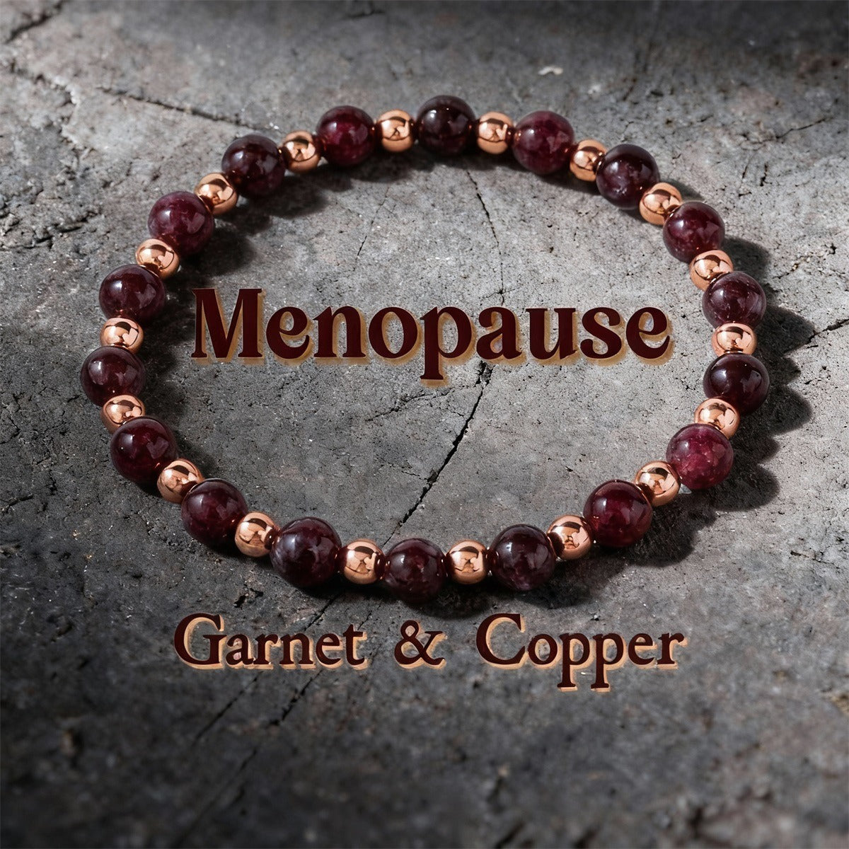 Menopause Garnet & Copper Bracelet™ | Crystal Wellness Bracelet for Balance & Renewal