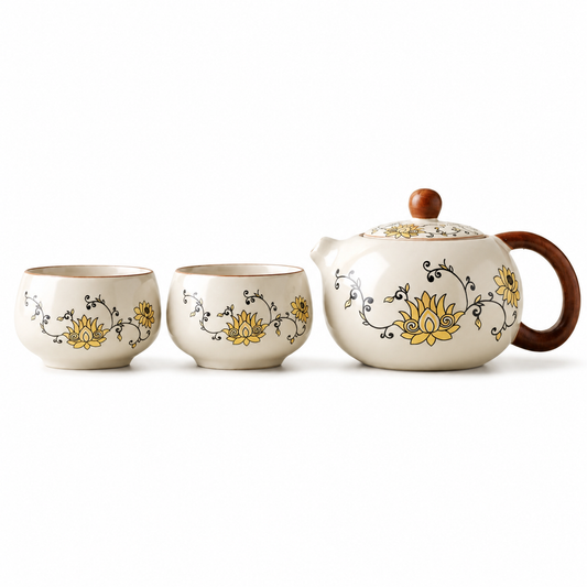 Lotus Harmony Ceramic Teapot Set™