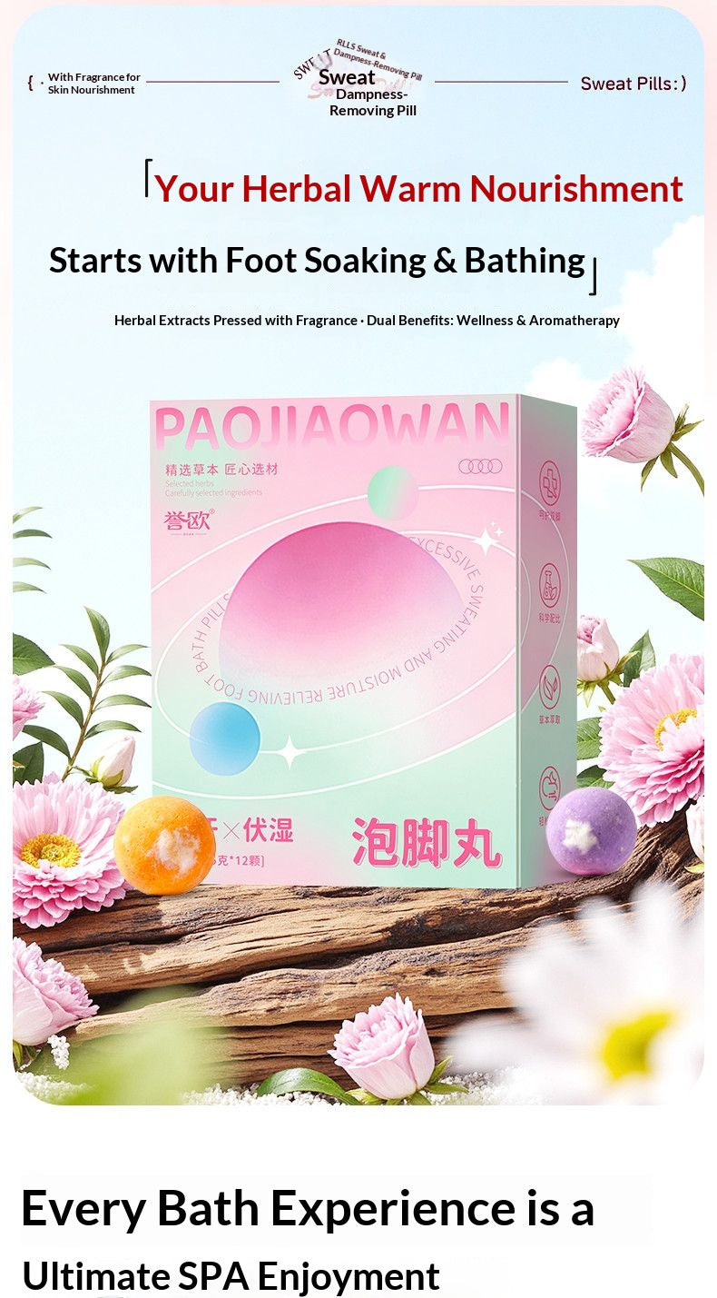 Women’s Herbal Foot Soak Balls – Oriental Spa Foot Bath with Mugwort, Ginger, Rose & Lavender | Relaxing Home Wellness Ritual
