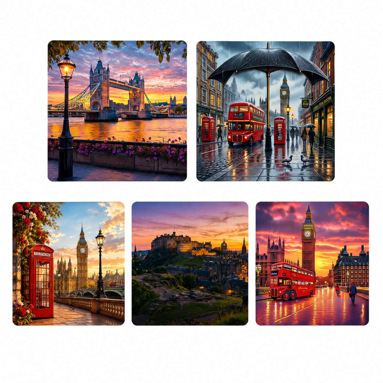 Soul of Britain™ Heritage Collection | 5 Ceramic British Landmark Magnets