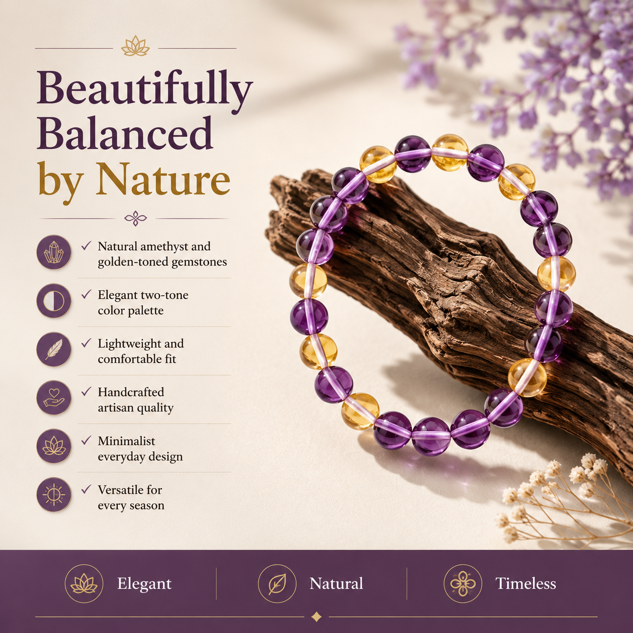 Amethyst & Citrine Harmony Bracelet