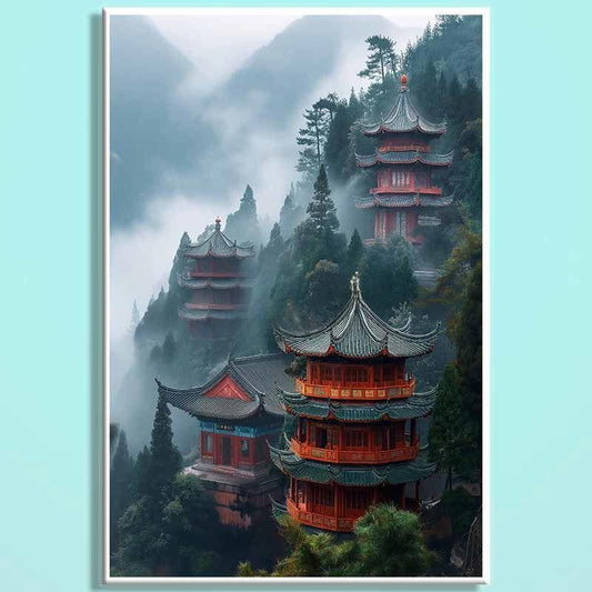Imperial Palace Wooden Jigsaw Puzzle – Chinese Palace Landscape Puzzle, Oriental Fantasy Art Puzzle, Relaxing Mindfulness Home Decor Gift HC002