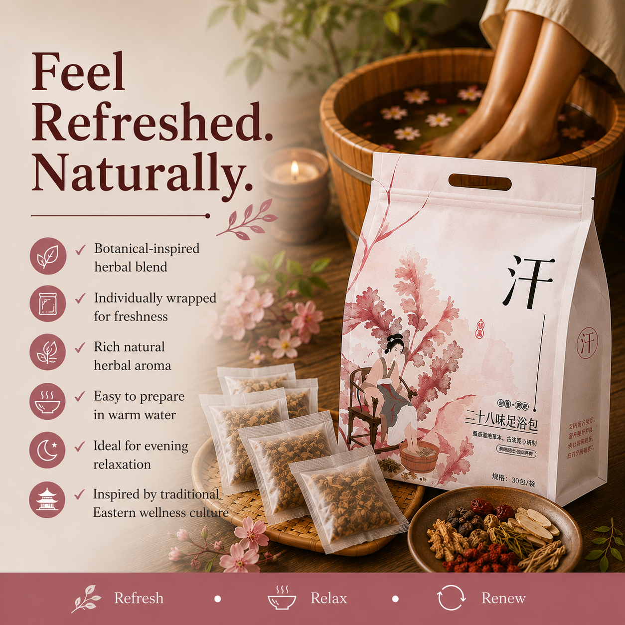 Herbal Foot Soak Bags for Active Recovery