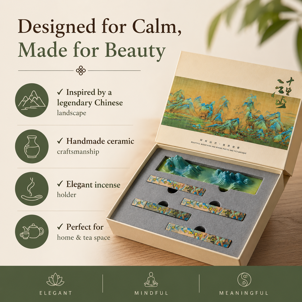 A Thousand Miles of Rivers and Mountains™ Incense Holder Set