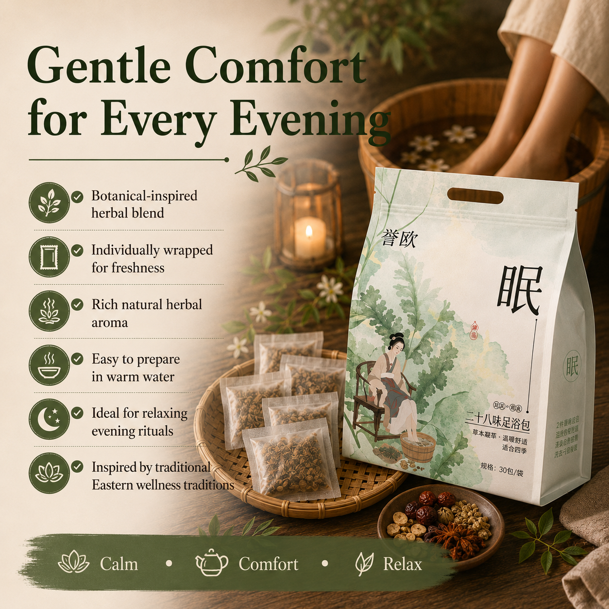 Comforting Herbal Foot Soak Bags