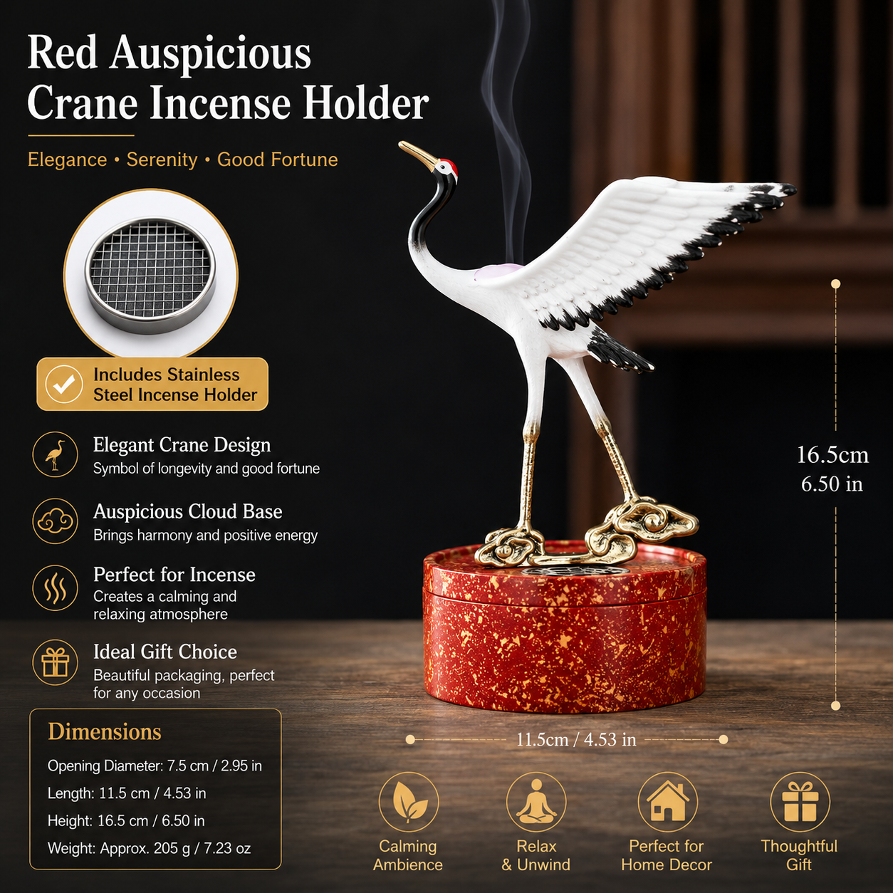 Flying Crane Incense Burner