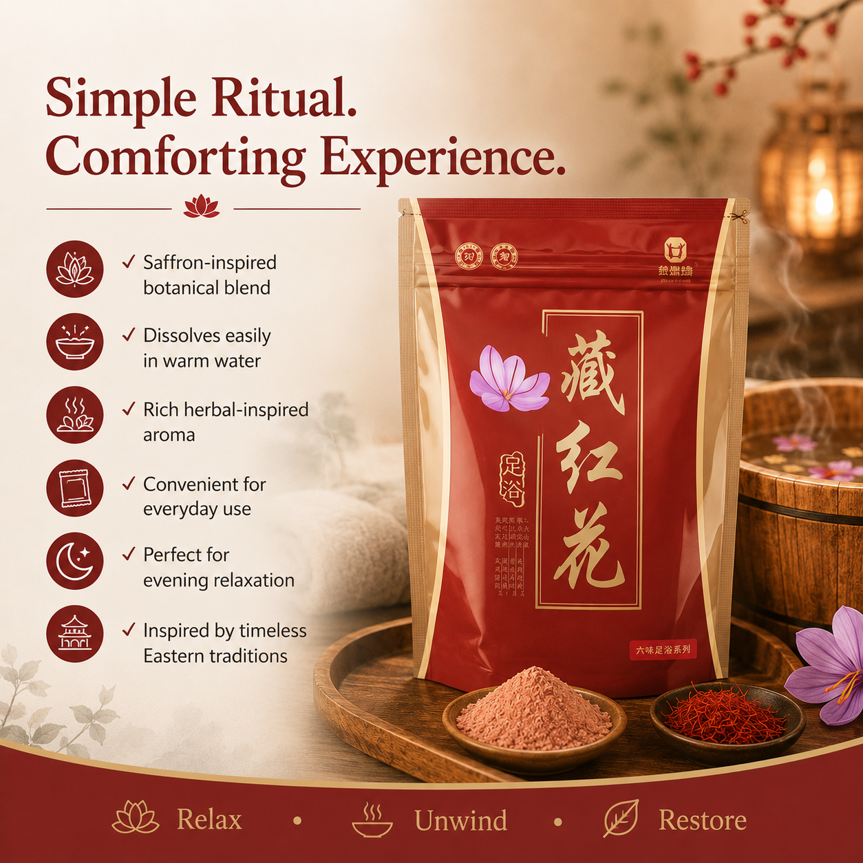 Safflower Herbal Foot Soak Powder