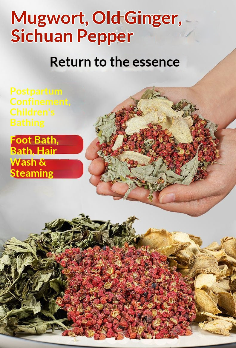 Ginger Mugwort & Sichuan Pepper Herbal Foot Soak Bags – Traditional Chinese Warming Foot Bath for Relaxation & Sleep | Oriental Home Spa Wellness