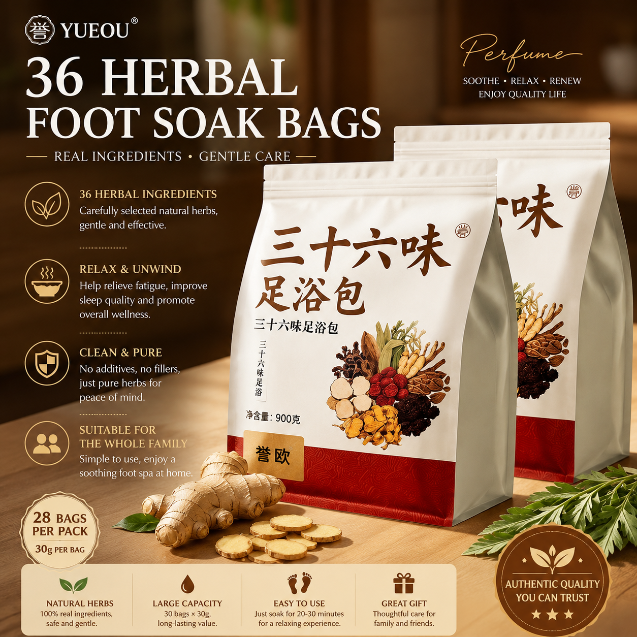 Panda 36-Herb Wellness Foot Soak™ Ancient Herbal Wisdom For Modern Relaxation