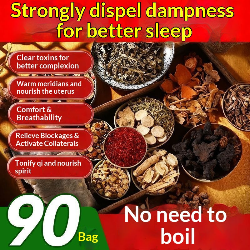 36-Herb Traditional Chinese Foot Soak Bags – Oriental Herbal Foot Bath for Sleep, Warmth & Damp Relief | Luxury Home Spa Wellness Ritual