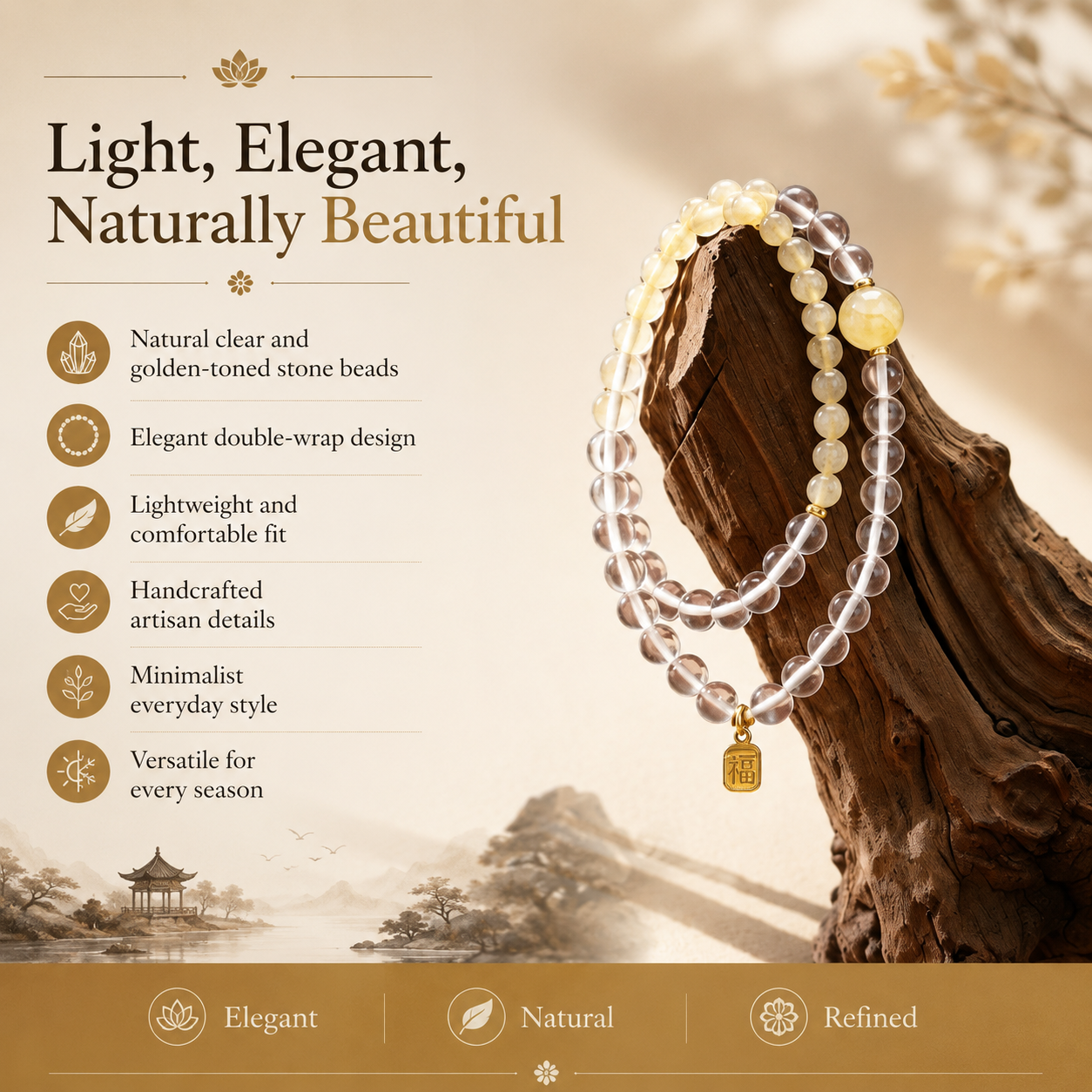 Clear Quartz & Citrine Harmony Bracelet