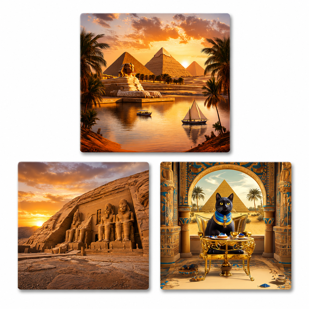 Eternal Egypt™ Mysteries of the Nile Collection Premium Ceramic Heritage Magnet Set