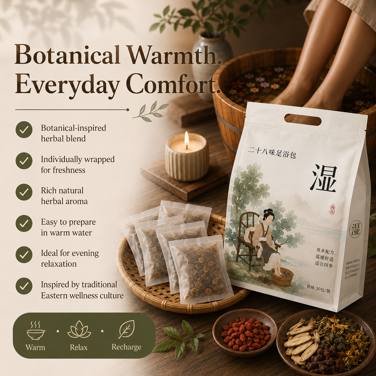 Herbal Foot Soak Bags for Daily Balance
