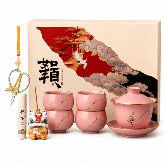 Peony Blossom Prosperity Tea Gift Set™ | Chinese Gongfu Tea Set with Gaiwan & Gift Box