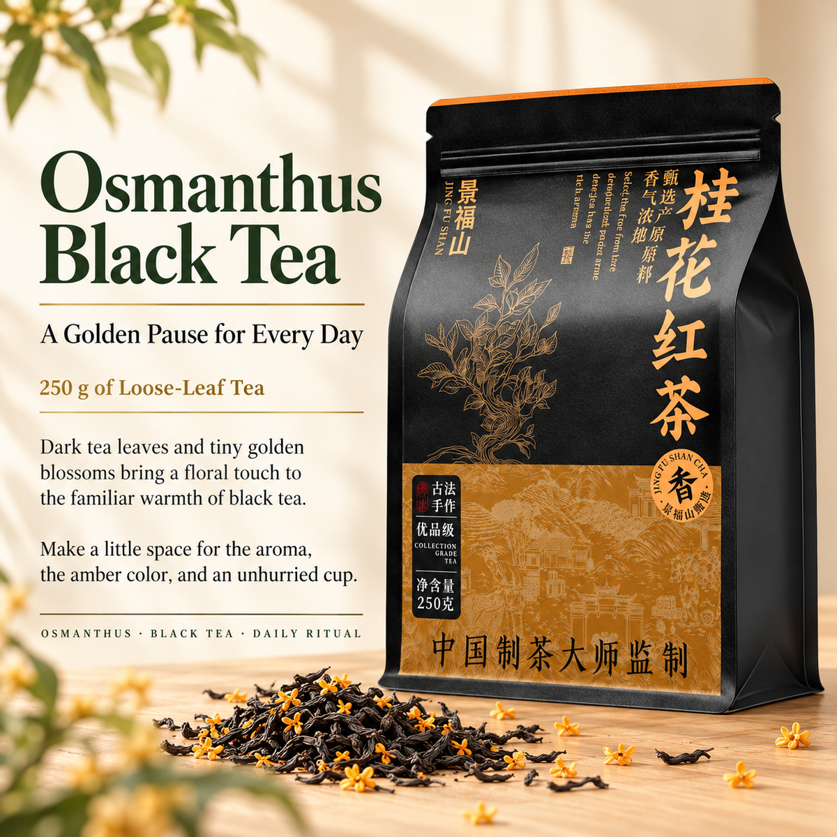 Osmanthus Black Tea – Floral Chinese Loose Leaf Tea 250 g