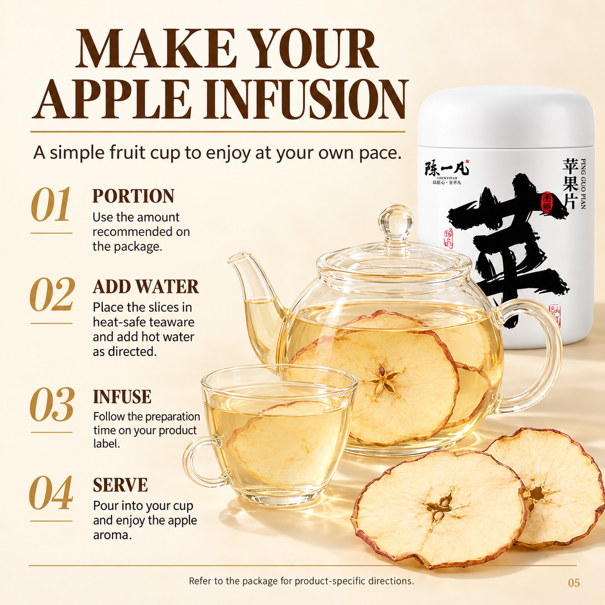 Dried Apple Slices for Tea Pairings and Botanical Blends