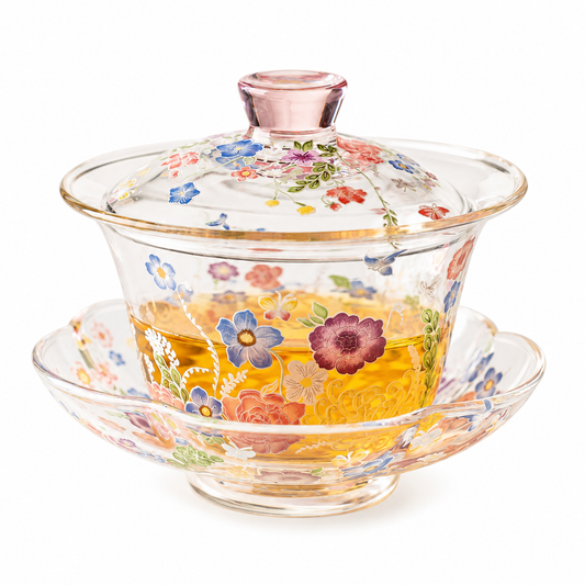 Blooming Garden Glass Gaiwan