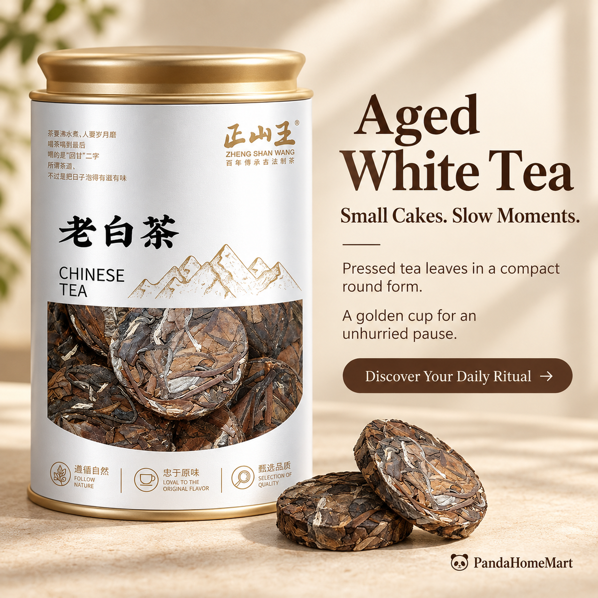 Lao Bai Cha Shou Mei Mini White Tea Cakes – 125 g
