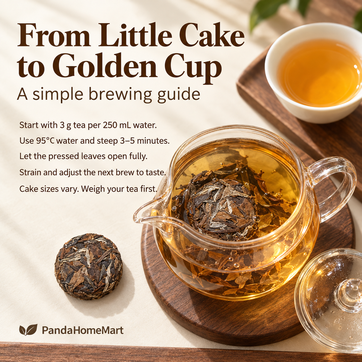 Lao Bai Cha Shou Mei Mini White Tea Cakes – 125 g