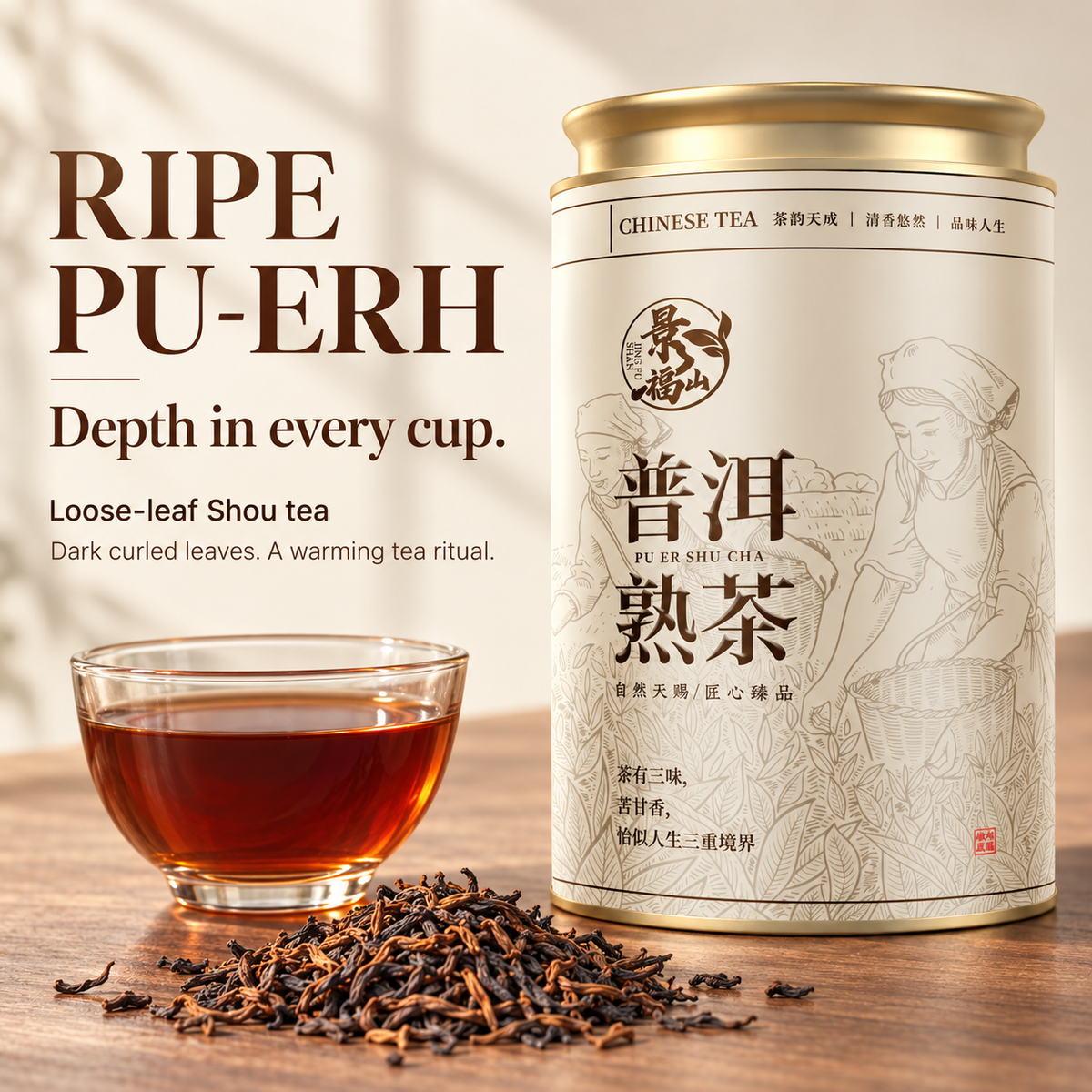 Aged Ancient Tree Gong Ting Sticky Rice Ripe Pu-erh Tea – 200 g