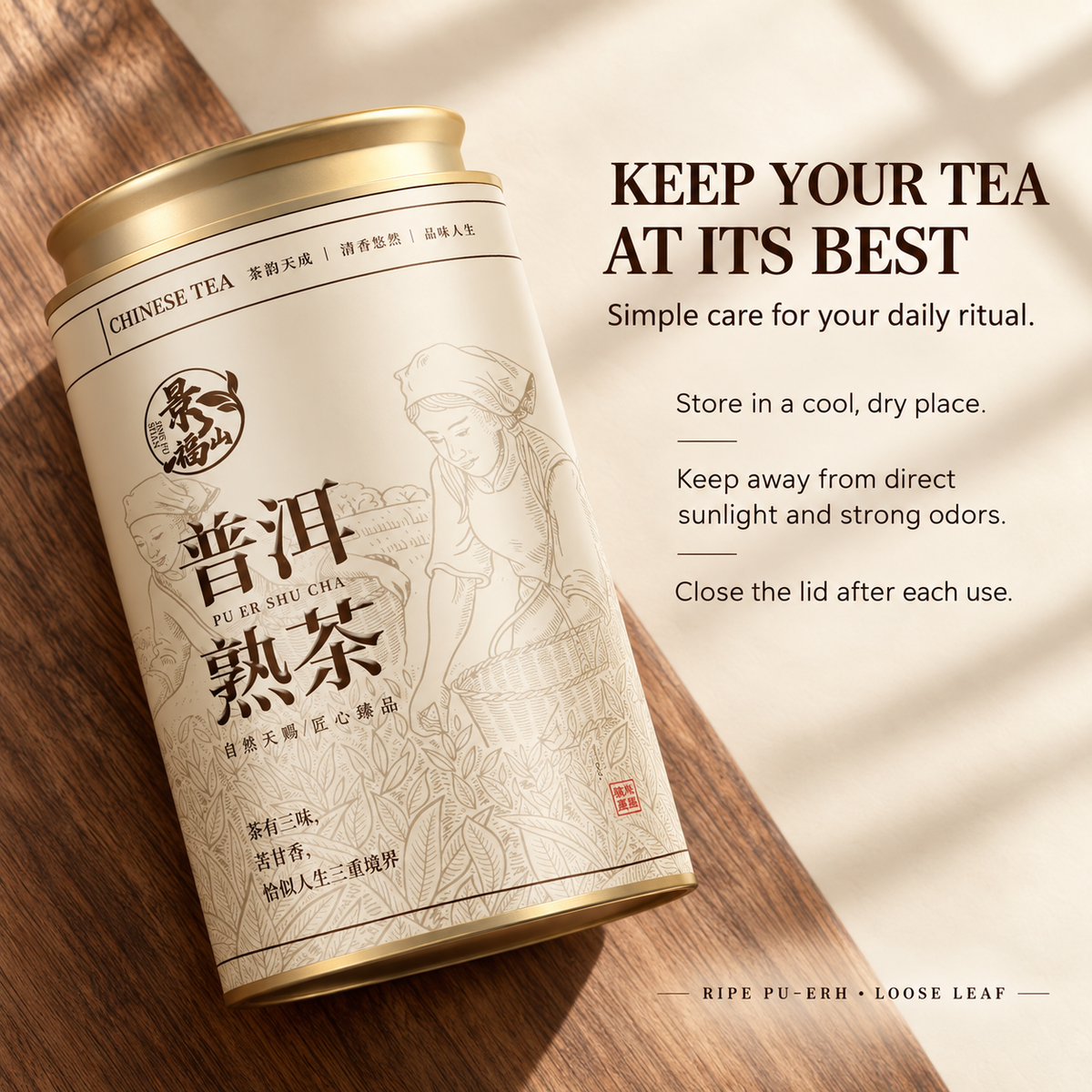 Aged Ancient Tree Gong Ting Sticky Rice Ripe Pu-erh Tea – 200 g