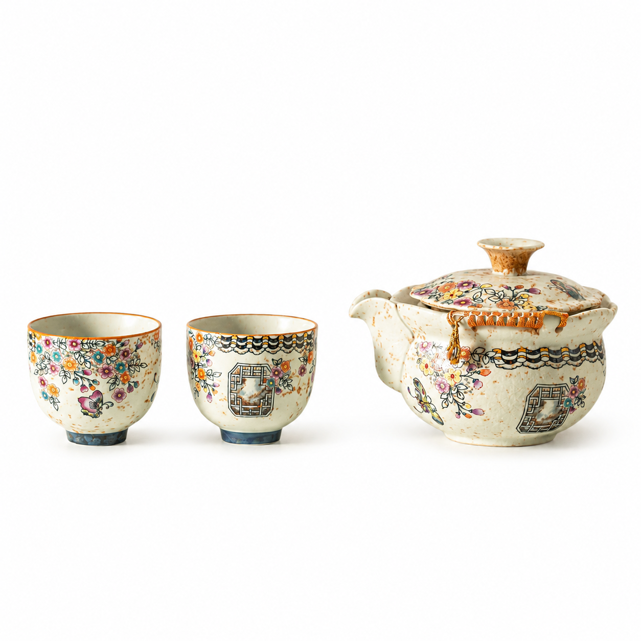 Portable Vintage Floral Ceramic Teapot Set™