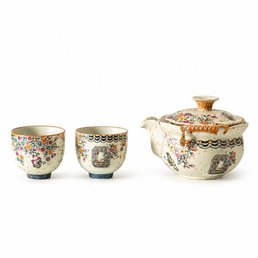 Portable Vintage Floral Ceramic Teapot Set™