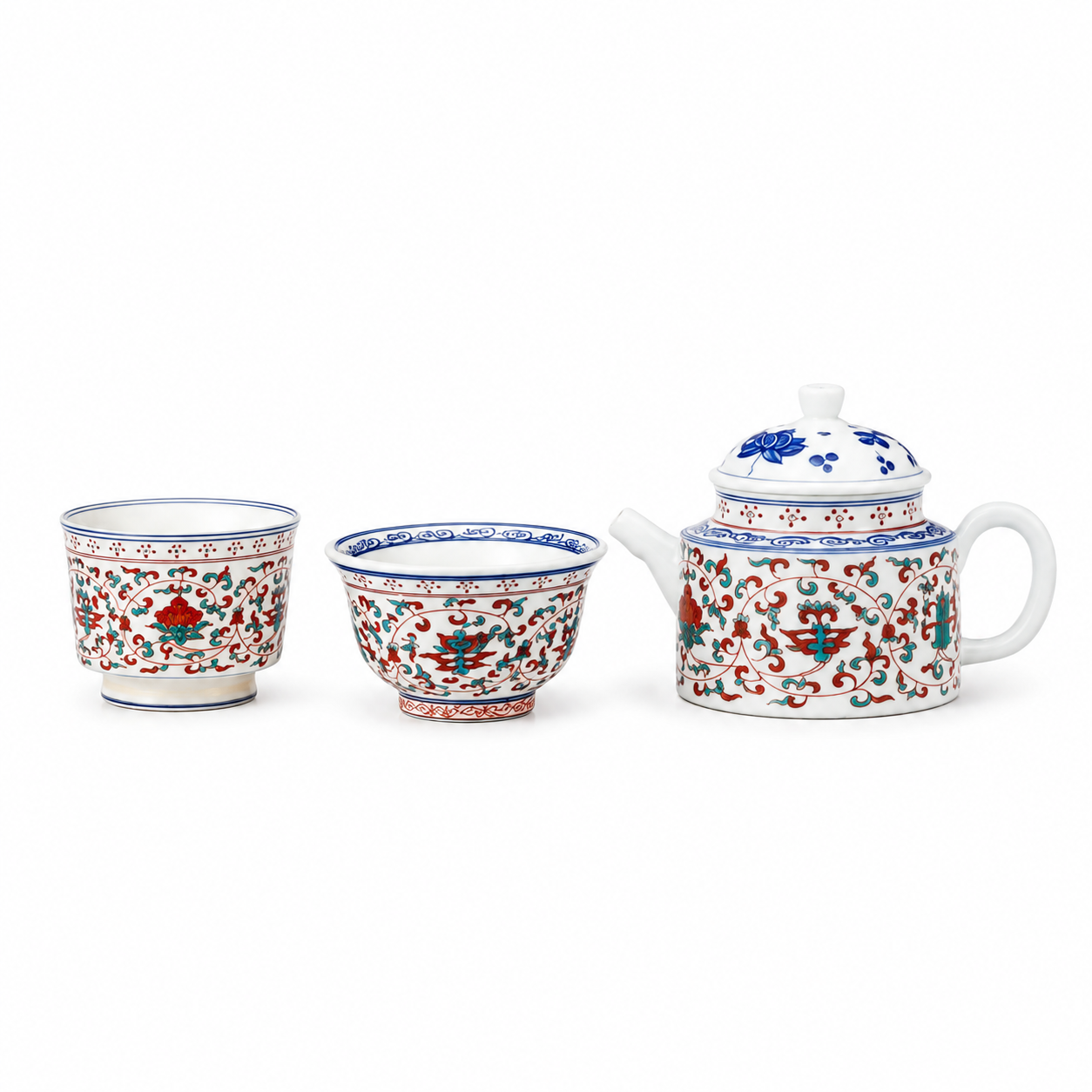 Elegant Chinese Ceramic Tea Set Gift Box – Traditional Teapot & Tea Cup Set for Tea Lovers