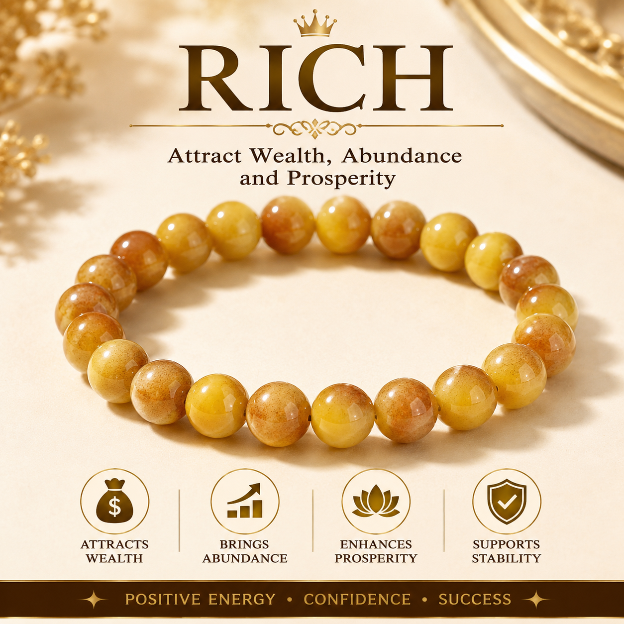 Wealth & Prosperity Crystal Bracelet™ | Abundance Energy Gemstone Bracelet