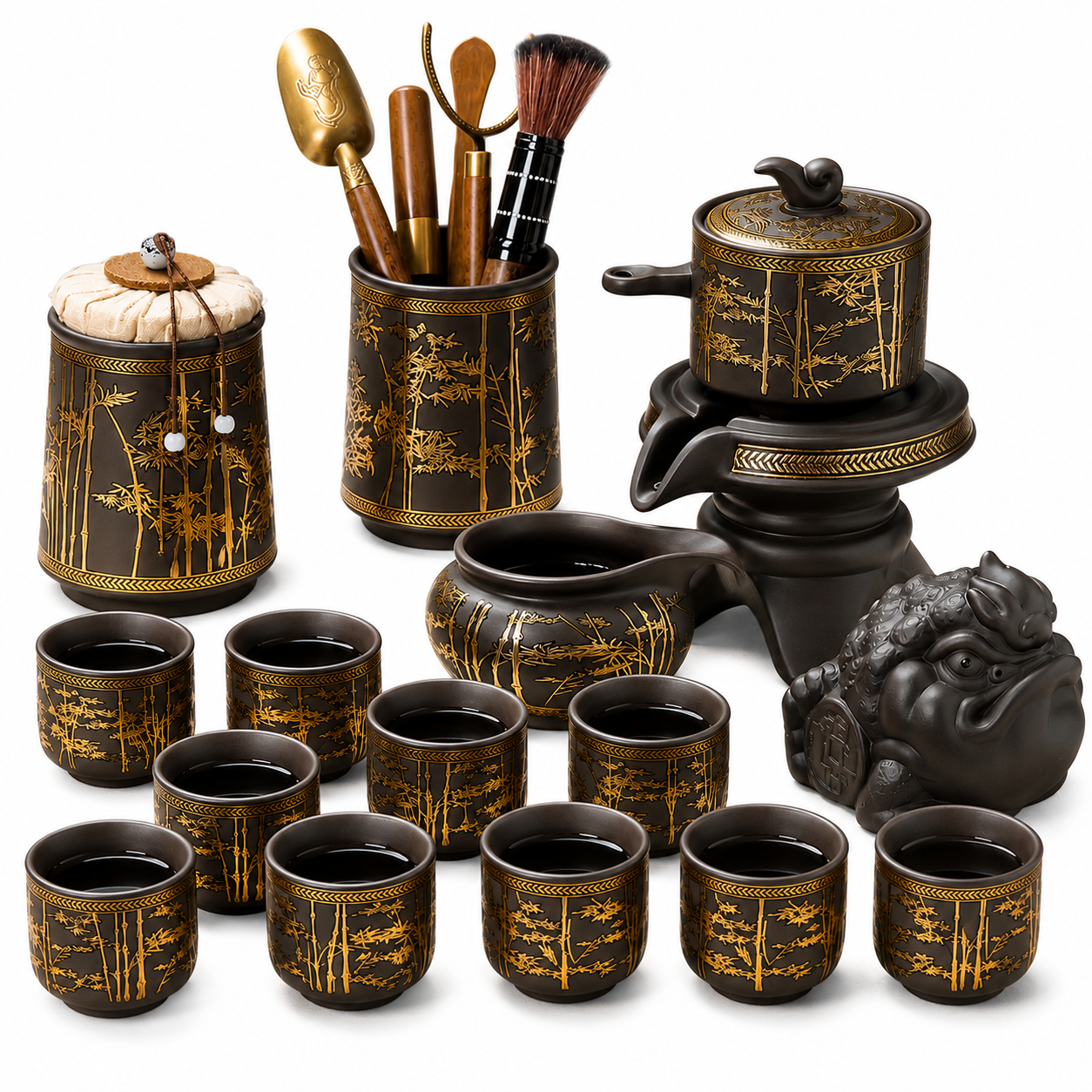 Golden Bamboo Automatic Gongfu Tea Ceremony Set™