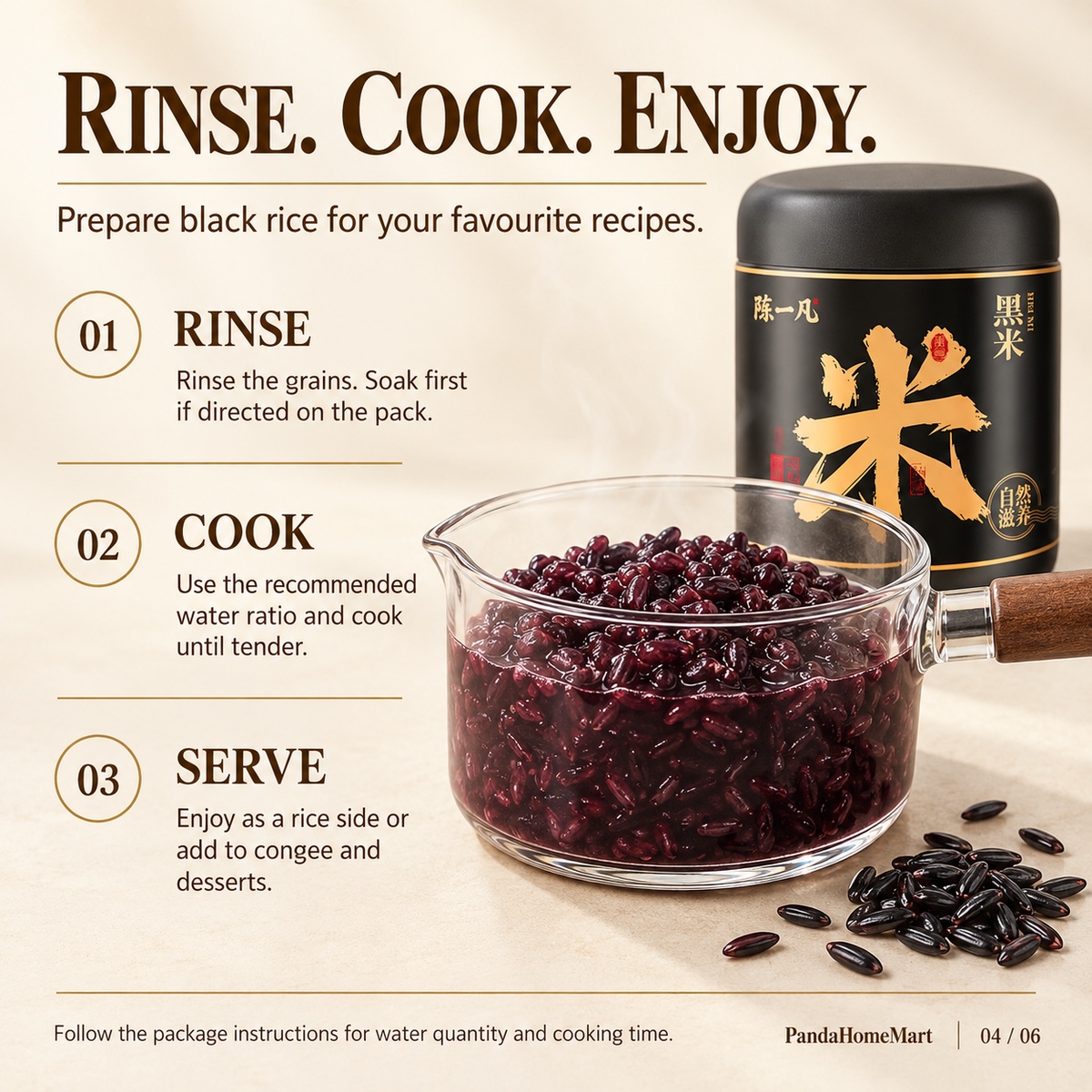 Hei Mi Traditional Chinese Black Rice Pantry Ingredient