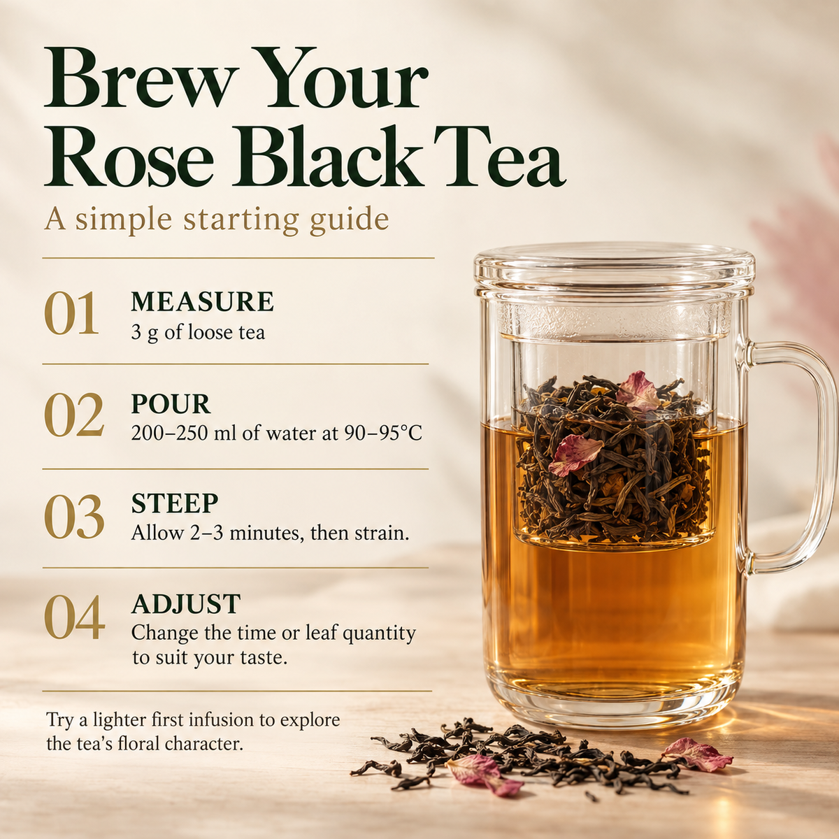 Rose Black Tea – Floral Chinese Loose Leaf Tea 80 g