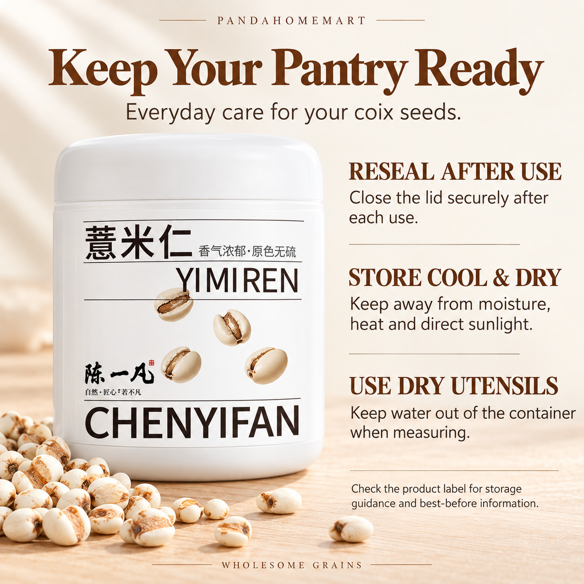 Coix Seeds for Congee Soups and Mixed Grain Recipes