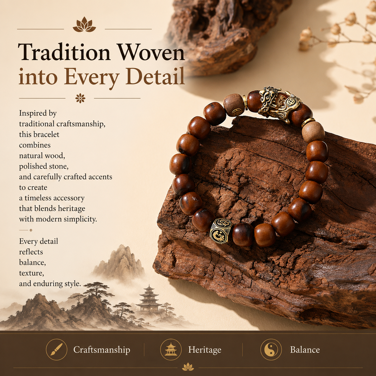 Pixiu Sandalwood Bracelet