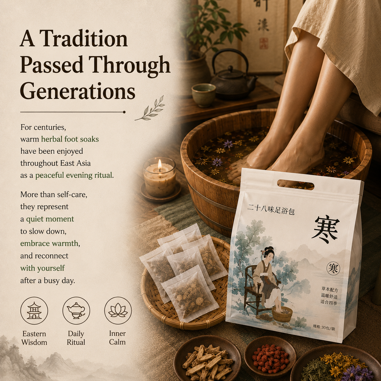 Warming Herbal Foot Soak Bags