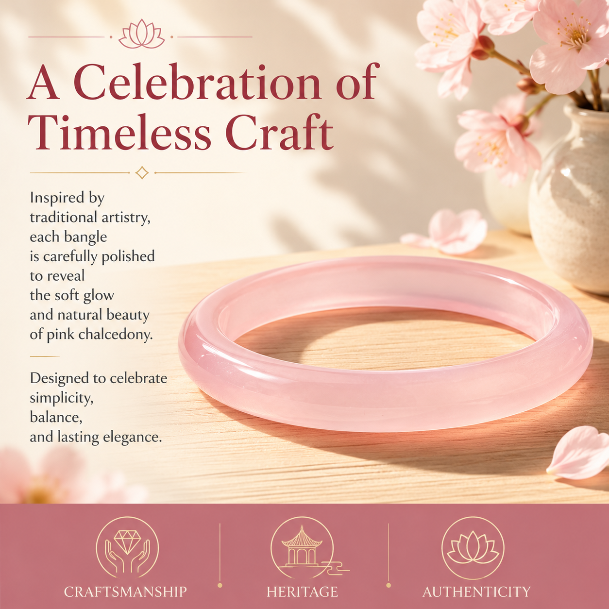 Pink Chalcedony Bangle