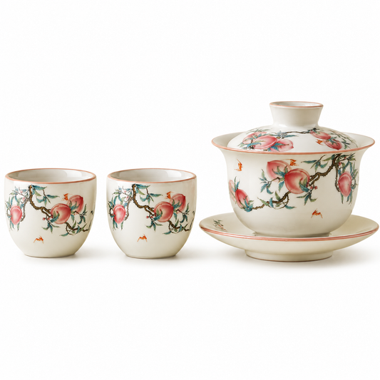 Peach Blossom Porcelain Gaiwan Tea Set™