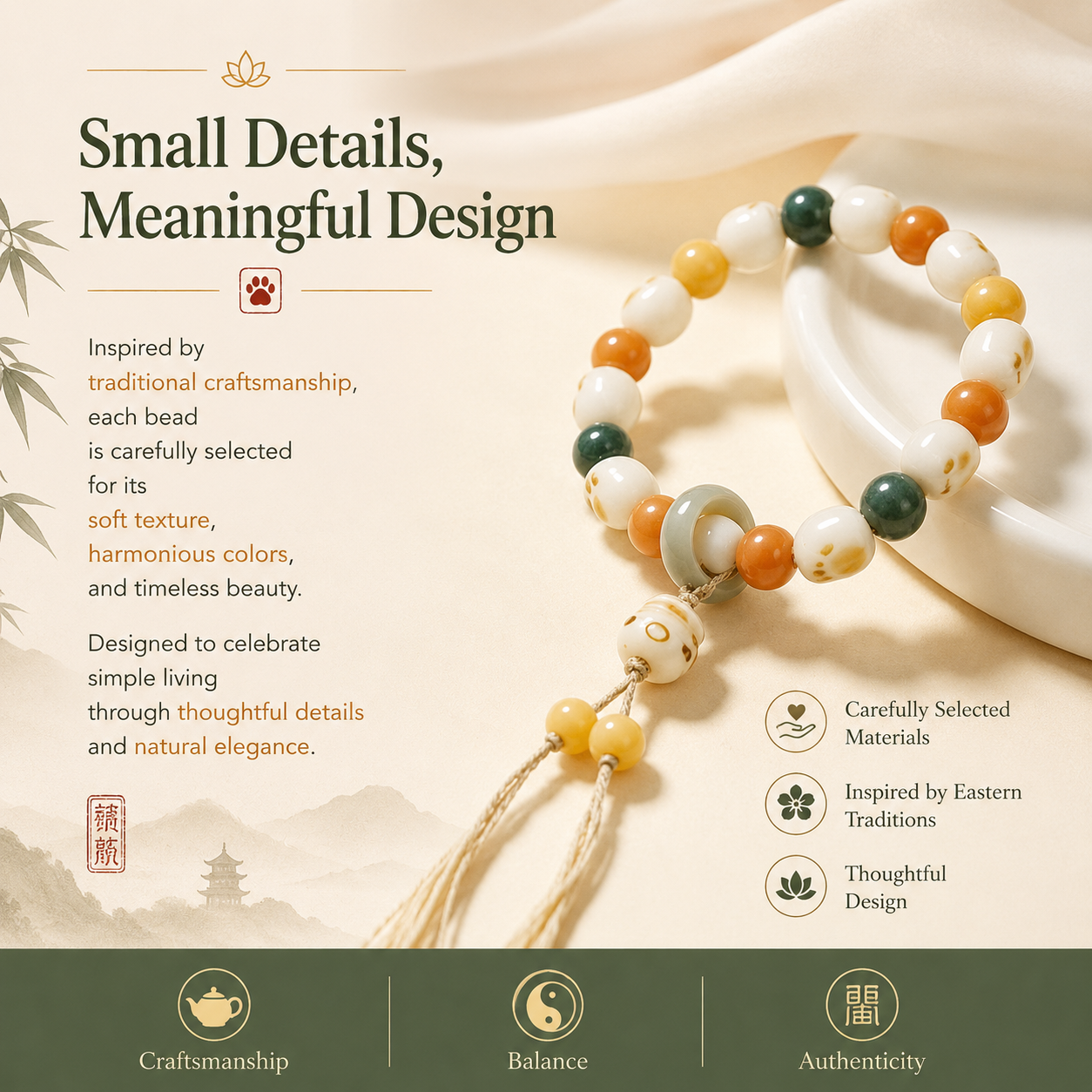 Fortune Cat Paw Ceramic Bracelet