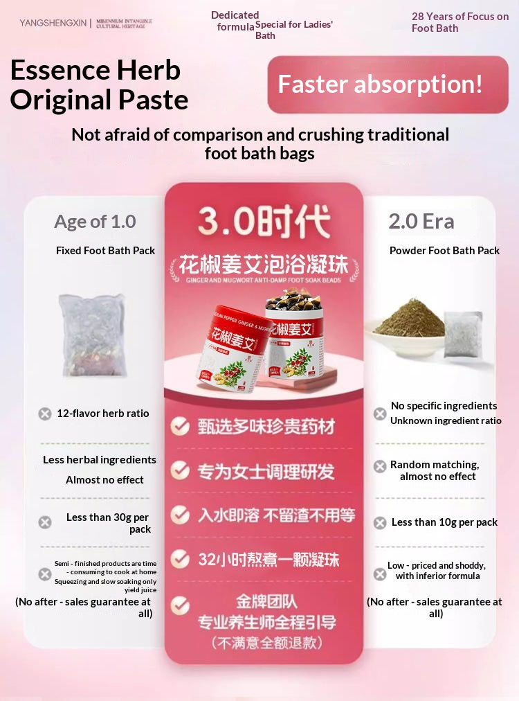 Women’s Ginger Mugwort Foot Soak Beads – Oriental Herbal Spa Balls for Sleep, Relaxation & Warming Wellness | Chinese Home Foot Bath Ritual
